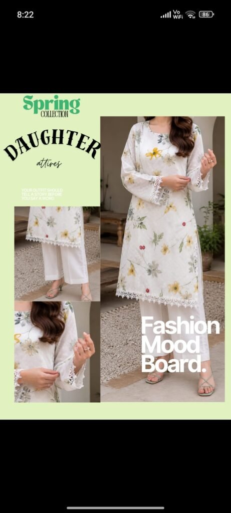 2 piece printed chicken kari suit