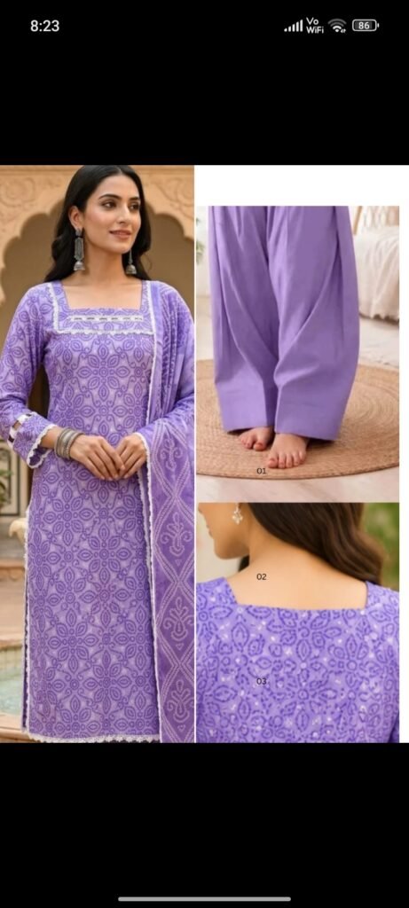 3 piece lawn suit with parshi shlwar